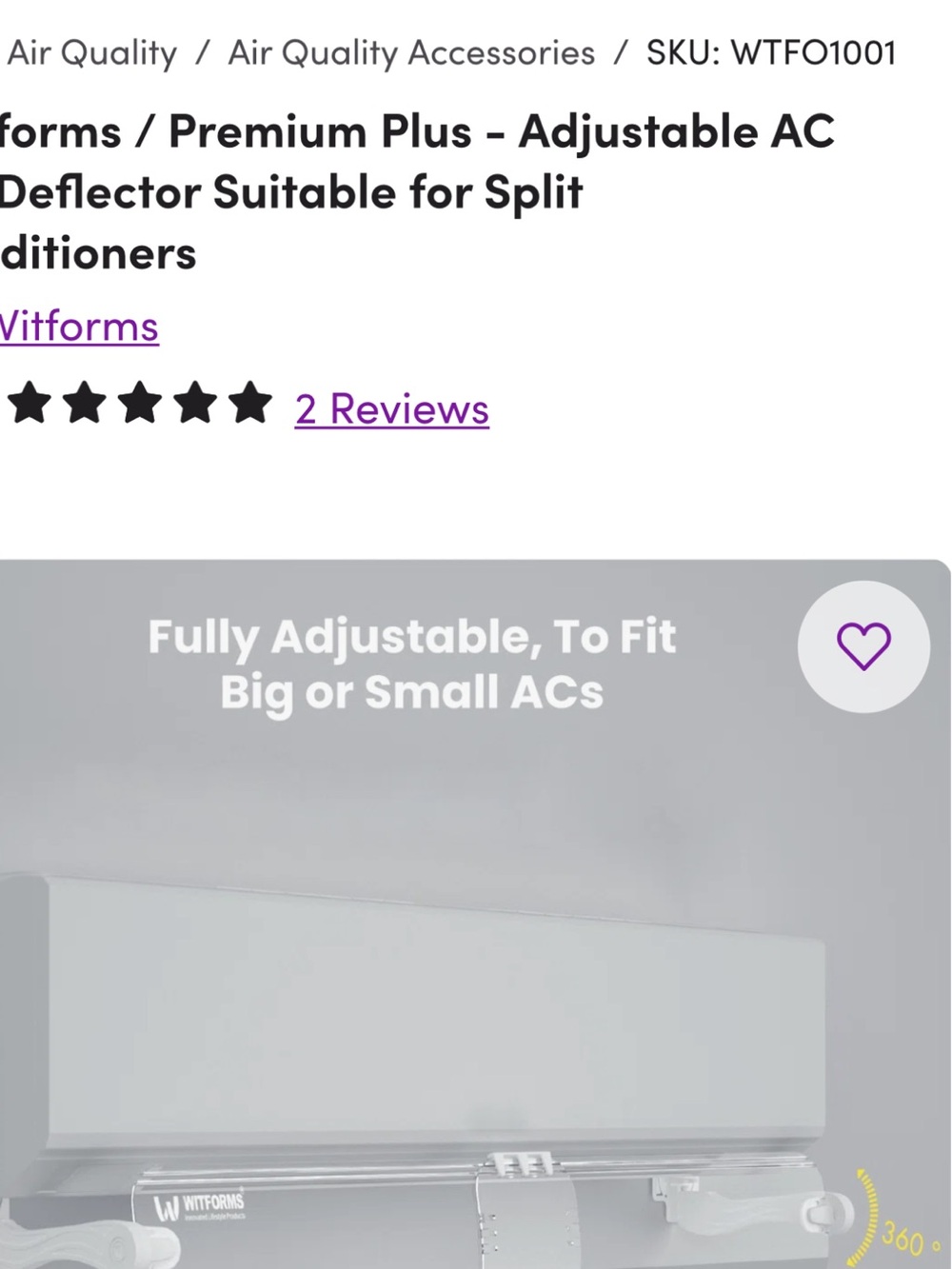 Whitforms mini split deflector - Picture 4 of 7